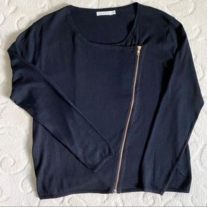 Love! 💖 Sparkle Zipper Black Sweater Cardigan XL